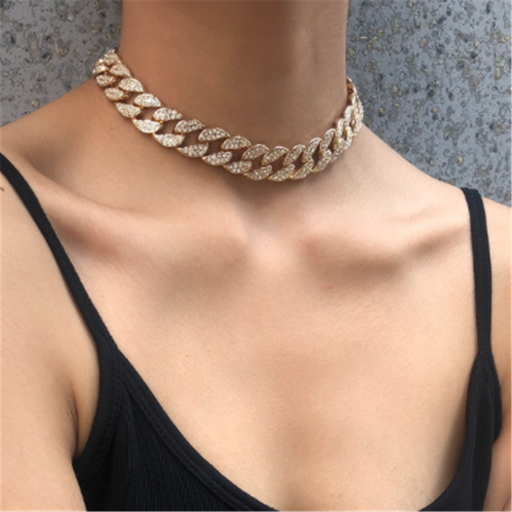 Crystal Rhinestone Choker Crystal Rhinestones Chain Choker Necklace – P.phoebus Jewellry