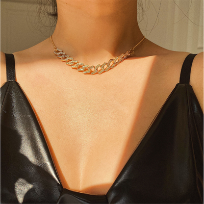 Crystal Rhinestones Chain Choker Necklace